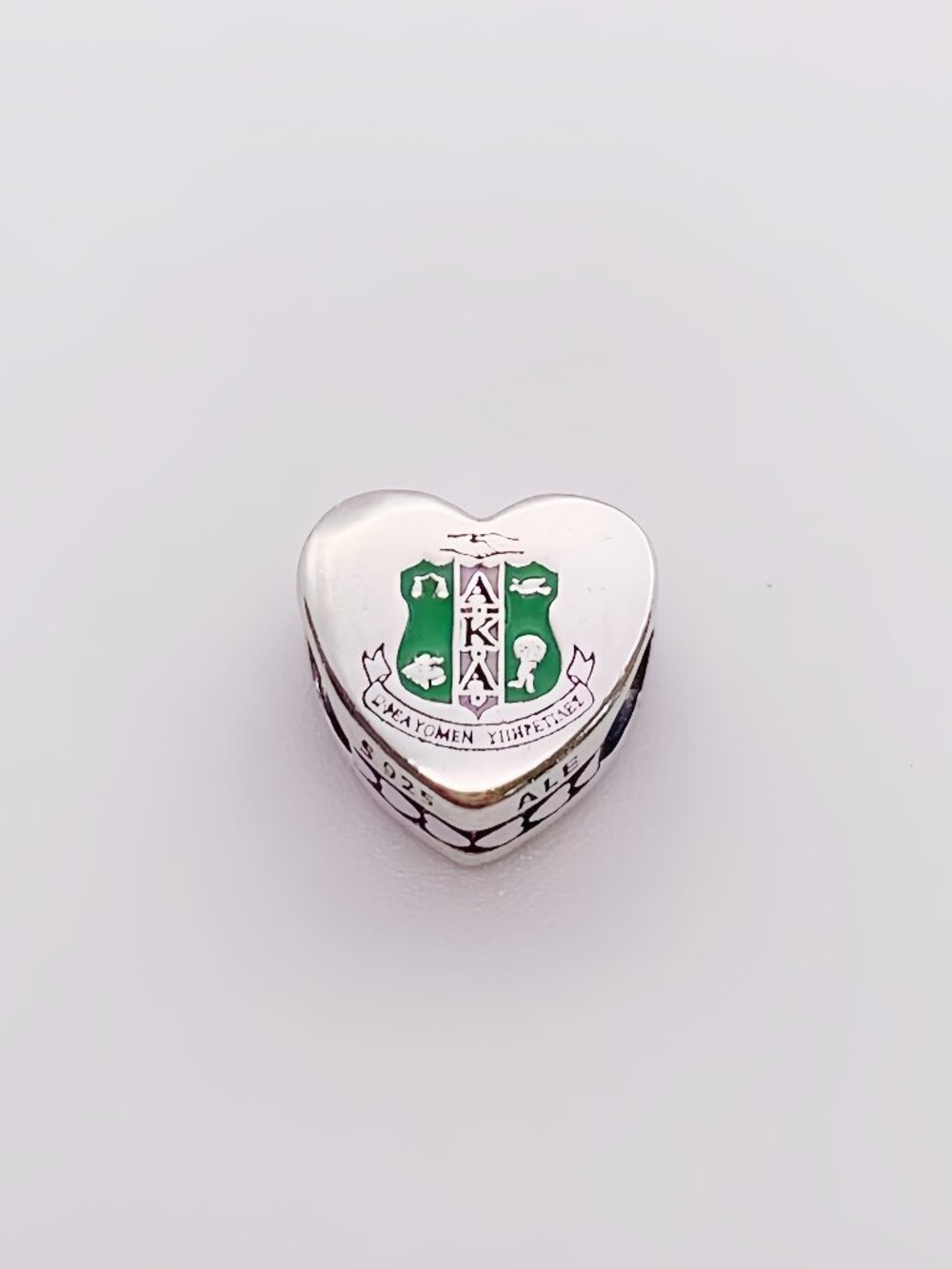 Pandora Alpha Kappa Alpha Sorority Heart Charm S925 Sterling Silver
